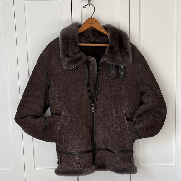EUC Overland Men's Shearling Jacket - Pebble Gray